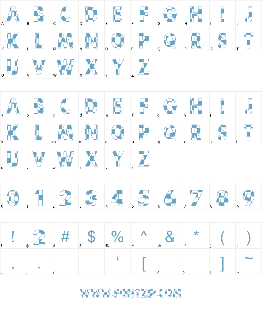 101! CheckBoard Font Character